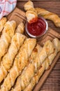 Puff pastry cheese twists. Royalty Free Stock Photo