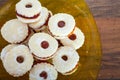 Puff pastry cookies filled with strawberry jam Royalty Free Stock Photo