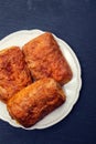 Puff pastry filled with egg cream Royalty Free Stock Photo