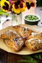 Puff pastry filled with green peas and cheese Royalty Free Stock Photo