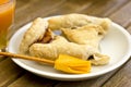 Puff pastry and magic cheese broom from salted stick and cheddar