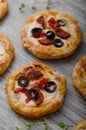 Puff pastry mini pizza Royalty Free Stock Photo