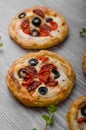 Puff pastry mini pizza Royalty Free Stock Photo