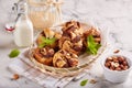 Puff pastry muffins with chocolate and hazelnuts