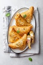 puff pastry pies with cheese and ham Royalty Free Stock Photo