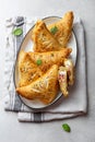 puff pastry pies with cheese and ham Royalty Free Stock Photo