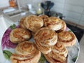 Puff pastry pizza rolls with minced beef