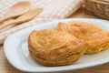 Puff pastry on plate Royalty Free Stock Photo