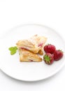 Puff pastry pockets with strawberry Royalty Free Stock Photo