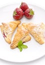 Puff pastry pockets with strawberry Royalty Free Stock Photo