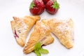 Puff pastry pockets with strawberry Royalty Free Stock Photo