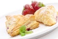 Puff pastry pockets with strawberry Royalty Free Stock Photo