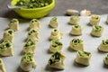 Puff pastry rolls with spinach and greek cheese filling