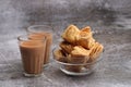 Puff Pastry Snacks, served with hot tea. Royalty Free Stock Photo