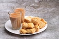 Puff Pastry Snacks, served with hot tea. Royalty Free Stock Photo