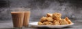 Puff Pastry Snacks, served with hot tea. Royalty Free Stock Photo