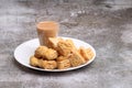 Puff Pastry Snacks, served with hot tea. Royalty Free Stock Photo