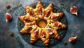 Puff pastry tart with fresh figs and a glaze of honey