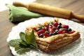 Puff pastry tart wth fruits