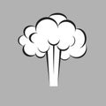 Puff smoke cloud vector icon isolated on gray background