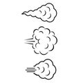 Puff of wind, air cloud vector cartoon