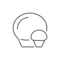 Puffball mushroom line outline icon