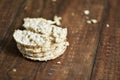 Puffed rice cakes on a table Royalty Free Stock Photo