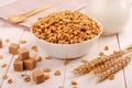 Puffed rice cereal in a bowl Royalty Free Stock Photo