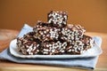 Puffed rice chocolate squares Royalty Free Stock Photo