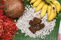 Puffed rice and coconut for Onam festival Kerala India
