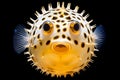 Puffer fish isolated on a black background. Close-up. Royalty Free Stock Photo