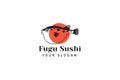 Puffer Fish Logo Japanese Food Royalty Free Stock Photo