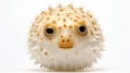 Realistic 3d Render Of A Cute Pufferfish On White Background