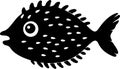 pufferfish Black Silhouette Generative Ai