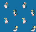 Puffins seamless pattern