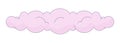 Puffy cloud 2D linear cartoon object