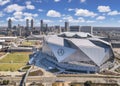 Puffy clouds above Mercedes Benz Stadium, Atlanta Royalty Free Stock Photo