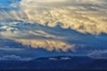 Puffy Clouds Over Salt Lake Royalty Free Stock Photo