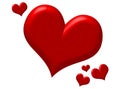 Puffy Red Hearts Royalty Free Stock Photo