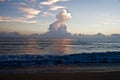 Puffy Tower of Clouds in the morning sky Royalty Free Stock Photo