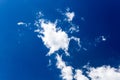 Puffy white cloud on dark blue sky