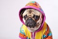 Pug charm: portrait of a well dressed canine friend