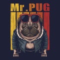 Pug dog cool vector illustration