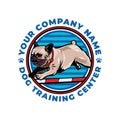 Cool dog training center concept logo vector icon illustration Royalty Free Stock Photo