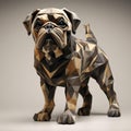 Realistic Low Poly 3d Geometry Pug Dog Vector Illustration