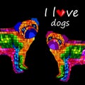 Pug dog vector breed illustration purebred animal cartoon