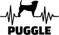 Puggle heartbeat frequence word Royalty Free Stock Photo