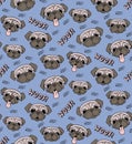 Pugs seamless pattern