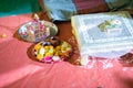 Puja and wedding ritual material for north Indian Wedding Royalty Free Stock Photo