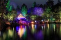 Pukekura Park, New Plymouth, New Zealand, illuminated for festival of lights
